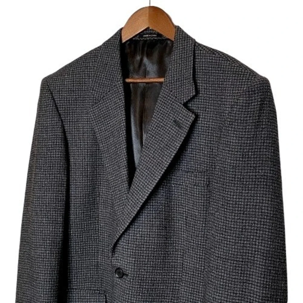 Vintage Woolrich Mens Wool Sport Coat Blazer 42R Gray Black Timeless Classic